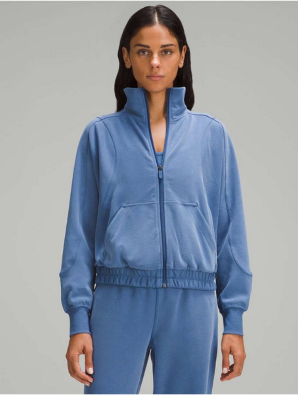 Lululemon Brushed Softstreme Funnel-Neck Zip Up Navy - Size 10